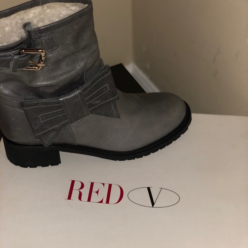 Grey Red Valentino boots